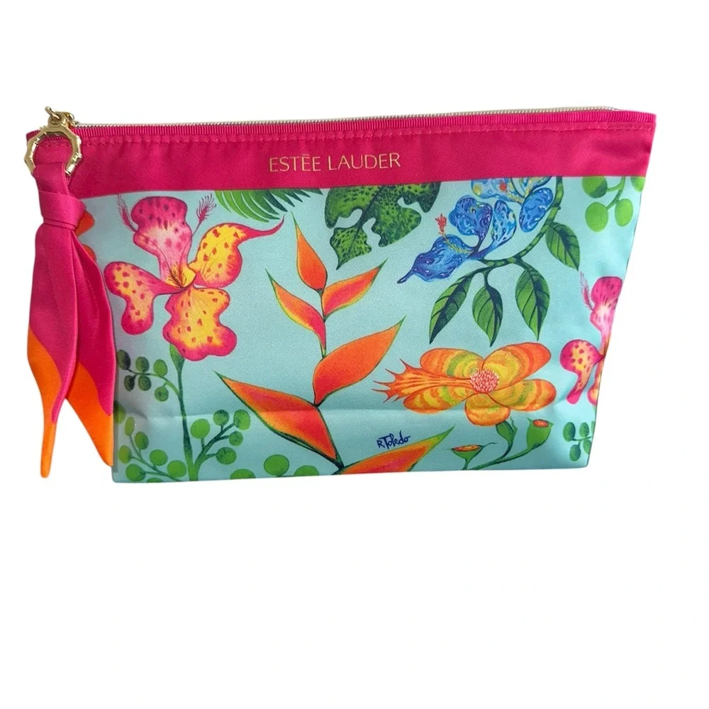 Estee Lauder Tropical Floral Cosmetic Pouch - Picture 3 of 5